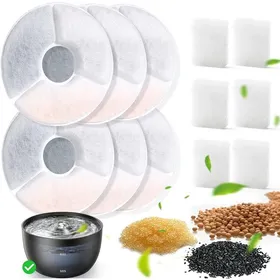 Comparer les prix de Pack de 6 Filtres à Triple Action pour Fontaine à Eau Chat 3L - Purification Triple Couche Sans Produit Chimique