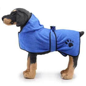 Meilleurs prix pour Peignoir pour chien en microfibre Serviette de bain Peignoir pour chien lavable-L