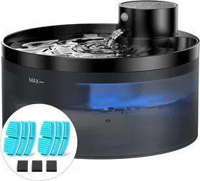 Comparer les prix de Fontaine A Eau Chat Sans Fil: Avec 6 Filtres+3 Éponges-Fontaine À Eau Pour Chat À Pile-3,2L Fontaine Eau Chat-Detecteur De