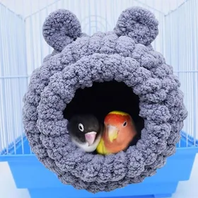 Meilleurs prix pour Nid dhiver chaud pour perroquet nid douillet en peluche gris pour conures calopsittes perruches inséparables et petits animaux
