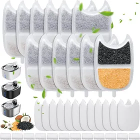 Comparer les prix de 12PCS Filtre Fontaine a Eau Chat pour FEELNEEDY 135 FL oz/4L L fontaine chat eau YPD-C004,comprend 12 Filtre Fontaine Chat