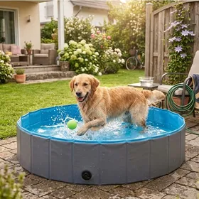 Meilleurs prix pour Piscine pliable pour chien - EDEN - Splash Ronde M - 30 x 120 cm - Pliable sans pompe - Intérieur antidérapant