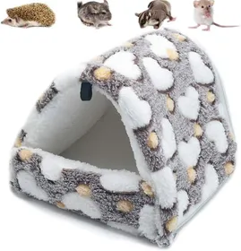 Comparer les prix de Couchage Rongeur Peluche Petite Maison Hamster Hamac Jouet Lit Cabane pour Cochon d'Inde Lapin Chinchilla Furet, Marron
