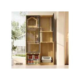 Comparer les prix de Cage pour chat  maison pour chat niche en verre pour chat grand enclos à quatre étages pour chat  90 x 50 x 160 cm