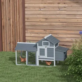 Meilleurs prix pour Petit poulailler cottage cage à poules sur pied dim. 1505L x 54l x 87H cm multi-équipement bois massif de sapin
