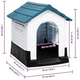 Meilleurs prix pour Solde 2026Niche durable pour chien bonne ventilation Bleu - Niche pour chien Bleu 57x68x66cm Polypropylène 6.16 Kg 81152781