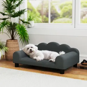Meilleurs prix pour Canapé pour chien canapé pour animal de compagnie avec dossier et accoudoirs respirant 66 x 42 x 285 cm gris foncé