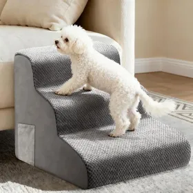 Meilleurs prix pour Escaliers pour Chiens à 3 MarchesÉchelle pour Animaux de Compagnie Escaliers Chien Antidérapant avec housse imperméable lavable