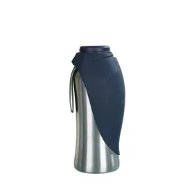 Comparer les prix de Gourde pour chien à double paroi en acier inoxydable isolé sous vide avec gamelle pliable - Idéale pour les promenades