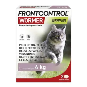Meilleurs prix pour Frontcontrol Wormer Vermifuge chat 2 Comprimés