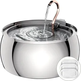 Comparer les prix de Fontaine A Eau Chat 4 L,Fontaine À Eau Pour Chat En Acier Inoxydable,Et Design Sortie D'Eau,Super Silencieuse Avec 3 Filtres