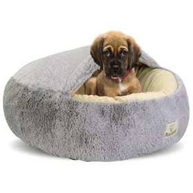 Meilleurs prix pour Lit pour chien FLUFFY 80 cm gris clair