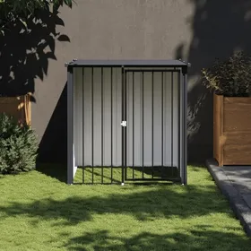 Meilleurs prix pour Automne/hiverNiche pour chien avec toit noir 110x103x109cm acier galvanisé - HAuteur:109cm - Grande Taille &FR_478399