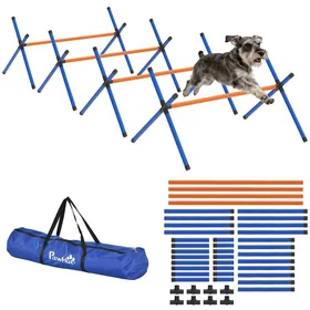 Meilleurs prix pour Kit déquipement dagilité pour chien - PawHut - hauteur réglable sac de transport - plastique et tissu Oxford - 87x56x41cm - orange