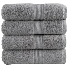 Meilleurs prix pour vidaXL Serviettes dinvité de Qualité Supérieure 4 pcs Draps de Bain Essuie-mains Serviette de Visage Salle de Bain Gris 137303