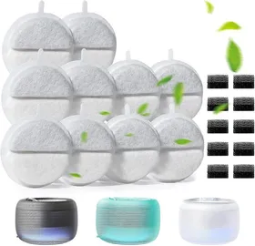 Comparer les prix de 10 + 10 Pièces Filtre Fountaine de Chat pour 84 FL oz / 25 L de Fontaine à Boire10 Morceaux de Filtres en Carbone et 10 Morceaux