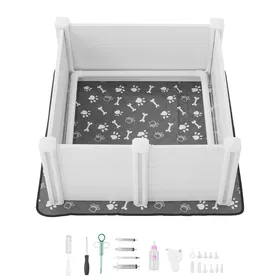 Meilleurs prix pour Enclos de mise bas - DUOKU - KH-CW02-G - 98×98×46 cm - Tapis urine lavable - Porte ajustable