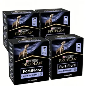 Comparer les prix de PURINA PRO PLAN FortiFlora - Supplément Probiotique pour Chien - 4 Boîtes de 30 Sachets REPULSIF