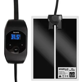 Comparer les prix de Tapis chauffant pour terrarium thermostat LCD pour reptiles fonction mémoire 10 W