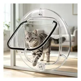 Comparer les prix de Chatière magnétique pour chat 4 voies compatible chats et petits chiens facile à installer convient aux portes et fenêtres en verre