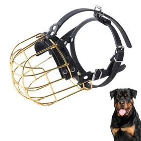 Meilleurs prix pour Muselière pour chien en métal Muselière pour Chien en Métal Pitbull Rottweiler Respirant  Ajustable pour Les Grands Chiens