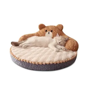 Comparer les prix de Lit Rond pour Chats Et Chiots Confortable Et Amovible Canapé dExtérieur Et dIntérieur pour Animaux De Compagnie (Marron)