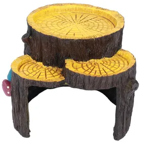 Meilleurs prix pour Mini-souche en résine en forme de trou de cachette, grotte en bois, plantes artificielles pour aquarium, ornements pour abri