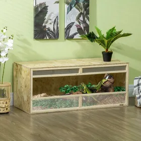 Comparer les prix de MOTHINESSTO1402-Terrarium en bois OSB pour reptiles avec porte coulissante en verre - 120 x 50 x 50 cm naturel