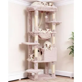 Comparer les prix de Arbre à chat XXL - JOZSI - Arbre à Chat 152 cm 9 kg Résistant Multi-Niveaux Plateforme Peluche Panier Doudou (HCT050MU)