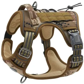 Comparer les prix de Harnais anti-traction pour chien - 1 tactique respirant réglable facile à mettre gilet durable réfléchissant Taille XL  Étiquette