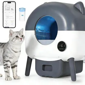Comparer les prix de Bac à litière autonettoyant XXL 76 L pour chat pilotage app Wi-Fi 24 GHz capteurs de sécurité poids et infrarouge anti-odeurs