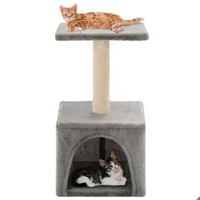 Meilleurs prix pour Arbre à chat - Centre dactivités - Tour à chat avec griffoirs en sisal 55cm Gris FR644