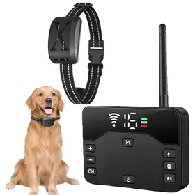 Comparer les prix de Clôture électrique Sans Fil pour Chien 11x7x2CM fonctionnement par télécommande étanche leau et la poussière Engrenage réglable