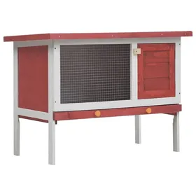 Meilleurs prix pour Automne/hiverClapier dextérieur 1 niveau Rouge Bois - HAuteur:65cm - Grande Taille &FR_761998
