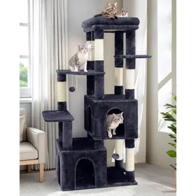 Comparer les prix de Arbre à chat grand - JOZSI - Arbre 2 Niches Plateformes Douces Griffoirs Sisal Peluche Jouets Tour pour Maine Coon (F61)