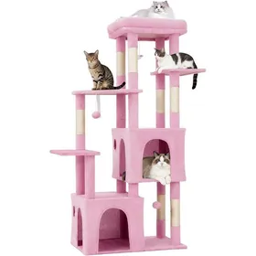 Comparer les prix de Arbre à Chat Griffoir-TOYS S-45× 72 × 156CM-Tour descalade Stable à Plusieurs Niveaux Arbres dactivité-ROSE