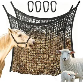 Meilleurs prix pour Lot de 2 Filet a FoinFilet a Foin Cheval Comprend 4 BouclesPeut Supporter Jusquà 8 KGFilet à Foin Rond de Balleur pour Ch