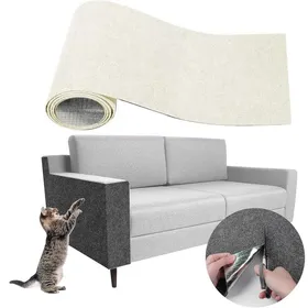 Meilleurs prix pour Tapis griffoir pour Chat adhésif 100x40x0.4cm Tapis grattoir Protection canape Chat Anti Griffe (Beige)