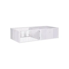 Comparer les prix de 7 Panels Playpen with 3 Doors for Baby Dogs Two-Room Design Puppy Whelping Box - White