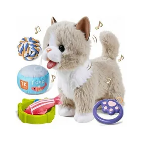 Meilleurs prix pour Chat en peluche interactif télécommandé avec Accessoires– Très réaliste - chaton interactif avec sons et réactions rose PELUCHE