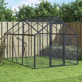 Comparer les prix de Volière en aluminium - vidaXL - 179x3x185 m - Anthracite - Grille métallique - Porte verrouillable
