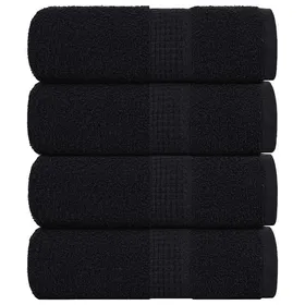 Meilleurs prix pour vidaXL Serviettes de visage 4 pcs noir 30x30 cm 360 g/m² 100% coton, serviette, torchon, torchon à vaisselle, serviette de 136945