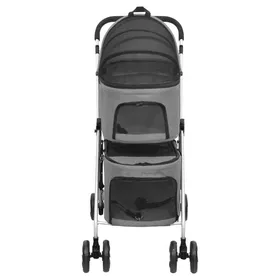 Meilleurs prix pour Bon plan Poussette dAnimaux Poussette pour chien pliante à 2 niveaux Gris 83x48x97cm Thome9619666