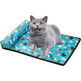 Comparer les prix de Tapis rafraîchissant en soie glacée avec oreiller pour chiens et chats de petite moyenne et grande taille
