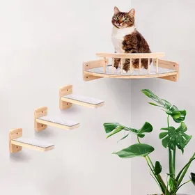 Comparer les prix de Ensemble 3 Niveaux Mur Escalade Chat Étagères Bois Angle Perchoir Mural Robuste 18 Kg Décoration  ACCESSOIRES FABRICATION MAISON