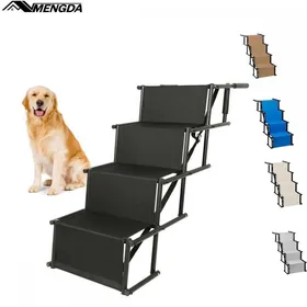 Comparer les prix de Escalier pour chien-MENGDA-Marche dembarquement pour voiture-Pliable Portable-Capacité maximale de 75 kg-4 marches-Sûr et stable