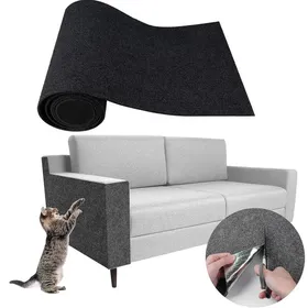 Comparer les prix de Tapis griffoir pour Chat adhésif 100x60x0.4cm Tapis grattoir Protection canape Chat Anti Griffe (Noir)