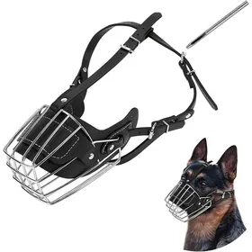 Meilleurs prix pour Muselire pour chien panier en mtal laisse en cuir rglable et respirante convient aux grands et moyens couleurs multi ABRI DE JARDIN