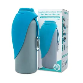 Meilleurs prix pour Gourde Isotherme pour Chien 800 ML en Acier Inoxydable – Garde l’Eau Fraîche ou Tiède Gamelle de Voyage Intégrée Étanche