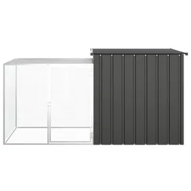 Meilleurs prix pour Bon plan Clapier Enclos animaux - JILI HOT - Cage pour poules Anthracite 200x91x100cm - Acier galvanisé - Pour Jardin